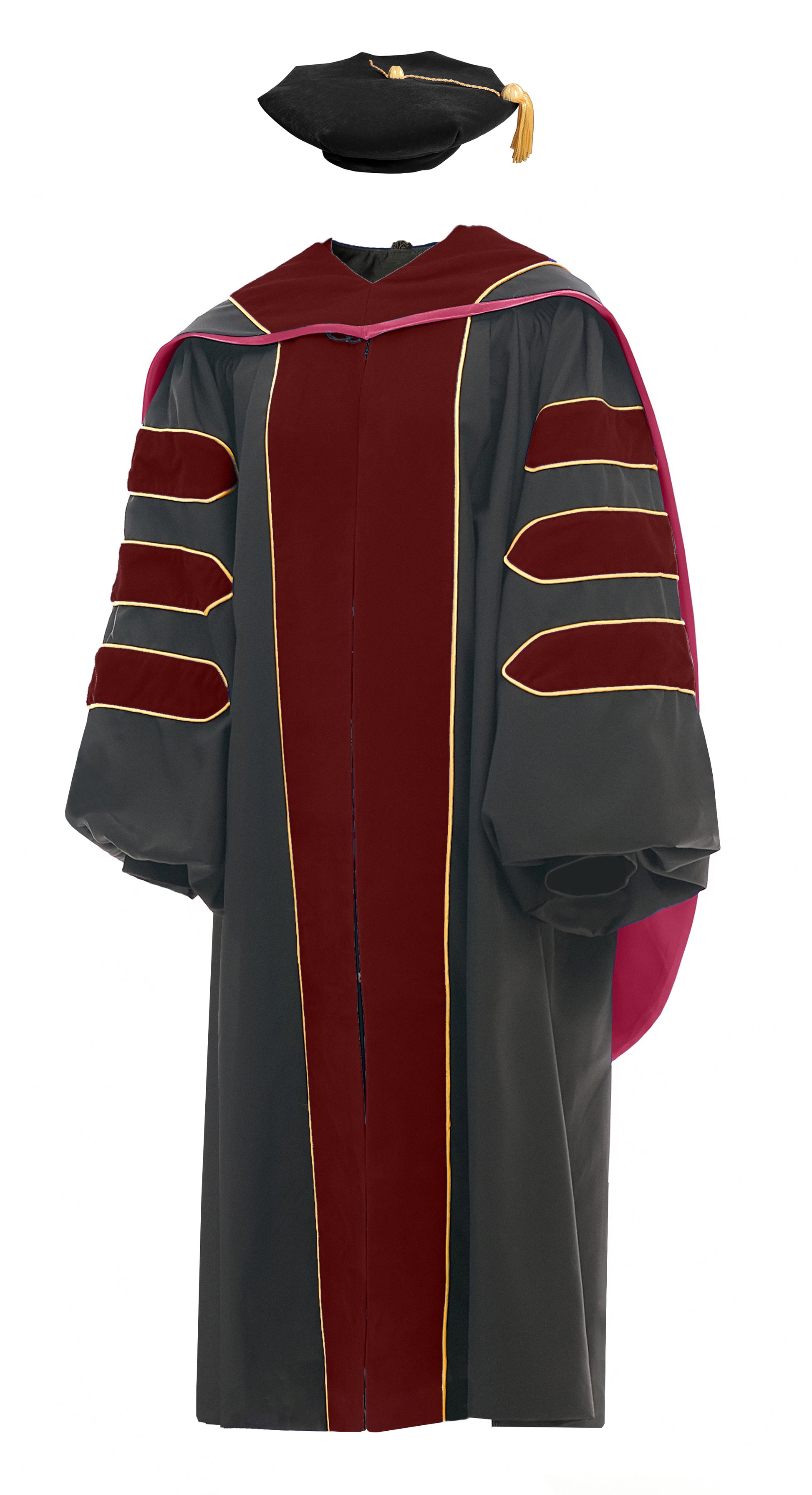 Deluxe Doctoral Graduation Gown/Doctoral Hood/ Doctoral Tam Package-CA graduation