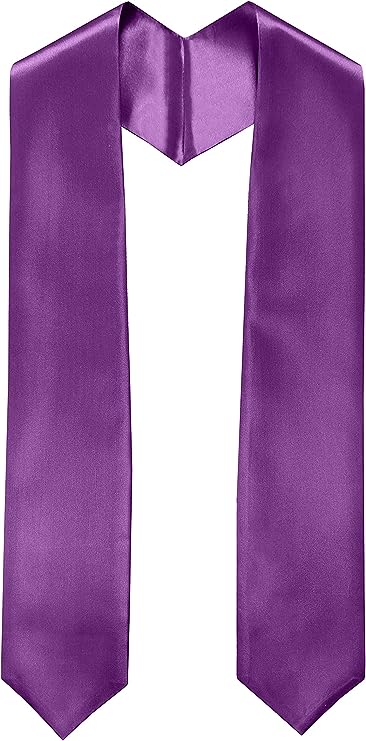 Adult Plain Graduation Stole 60” Unisex in Various Colors-CA graduation