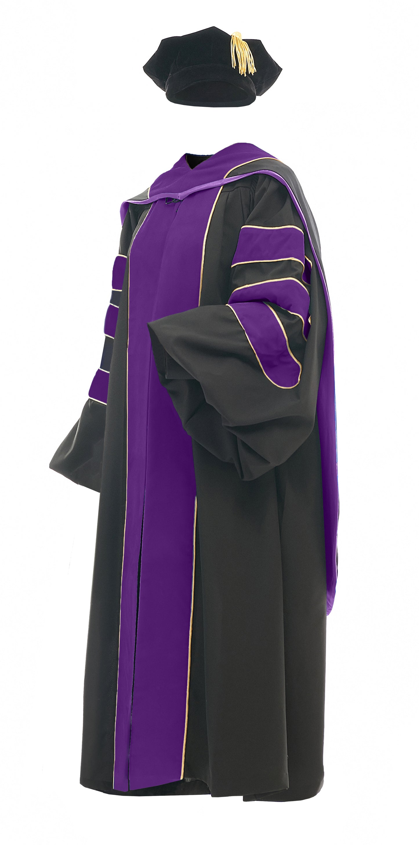 Deluxe Doctoral Graduation Gown/Doctoral Hood/ Doctoral Tam Package-CA graduation