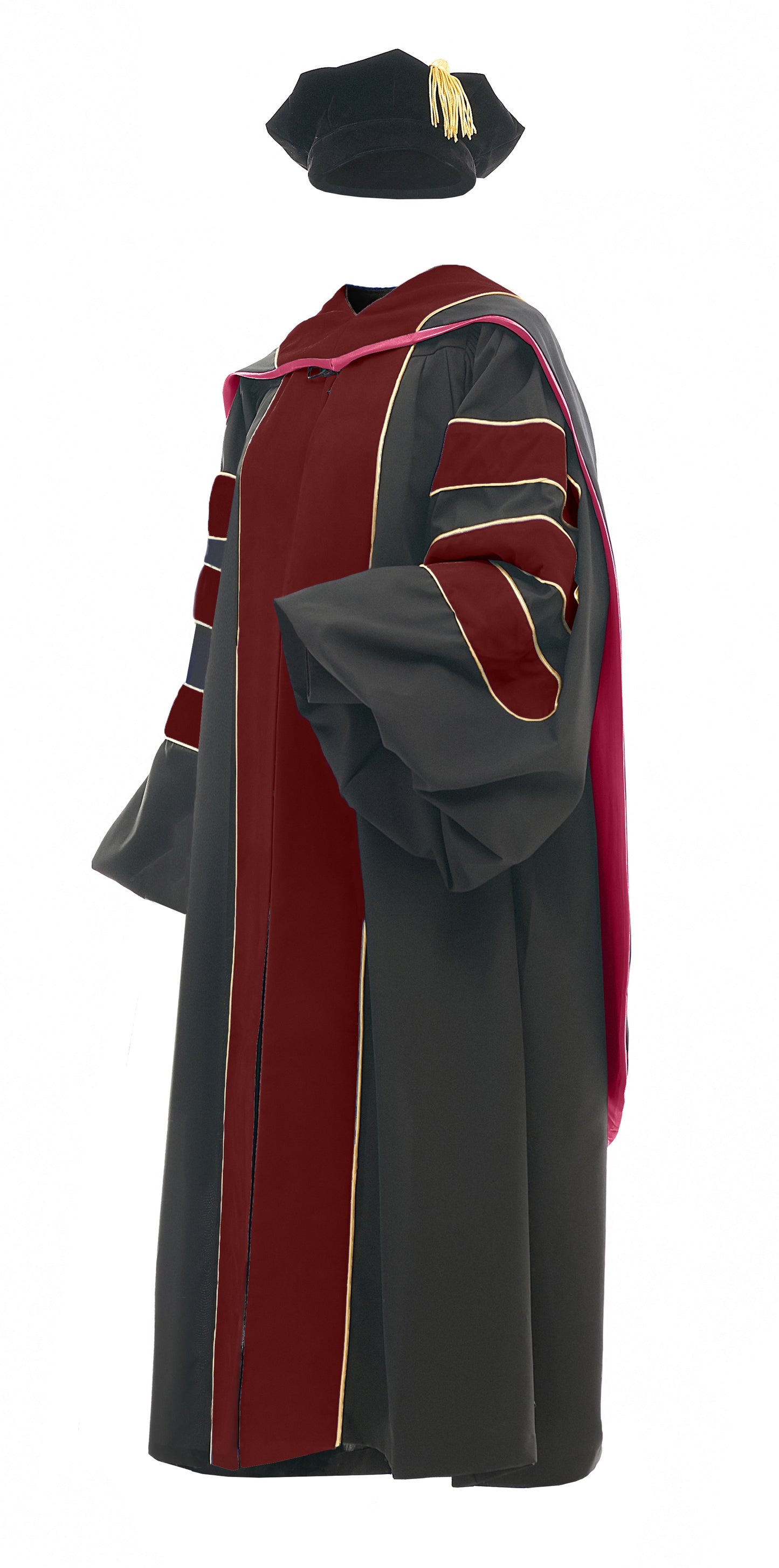 Deluxe Doctoral Graduation Gown/Doctoral Hood/ Doctoral Tam Package-CA graduation