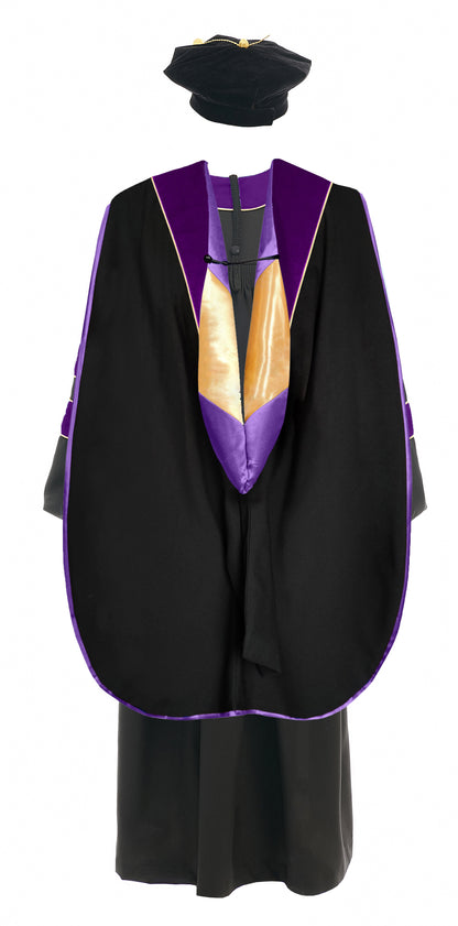 Deluxe Doctoral Graduation Gown/Doctoral Hood/ Doctoral Tam Package-CA graduation