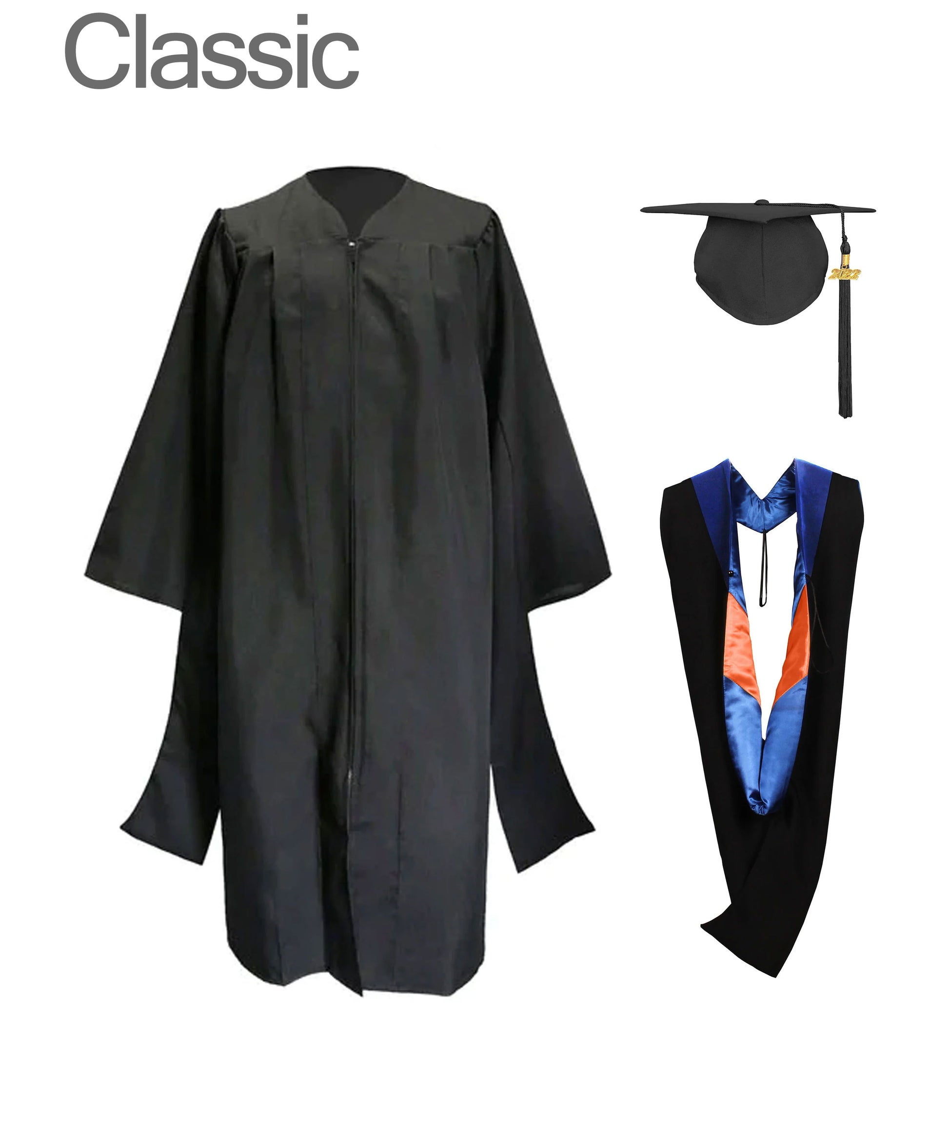 Classic Master Graduation Gown&Master Graduation Hood in Various Color | university regalia-CA graduation