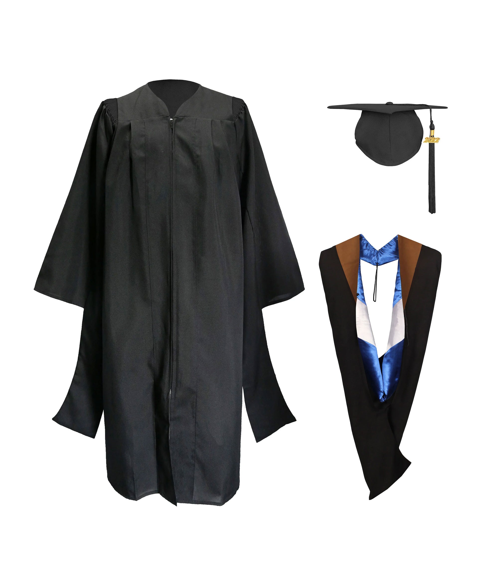 Deluxe Master Graduation Gown Cap with Tassel & Master Graduation Hood in Various Color-CA graduation