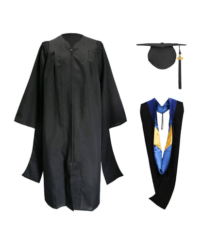 Deluxe Master Graduation Gown Cap with Tassel & Master Graduation Hood in Various Color-CA graduation