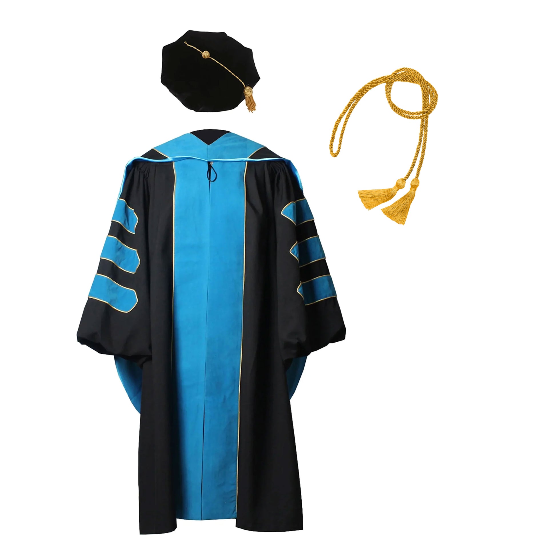 Deluxe Doctoral Graduation Gown/Doctoral Hood/ Doctoral Tam /Honor Cord Package-CA graduation