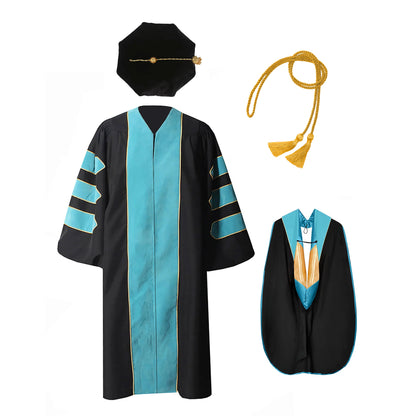 Deluxe Doctoral Graduation Gown/Doctoral Hood/ Doctoral Tam /Honor Cord Package-CA graduation