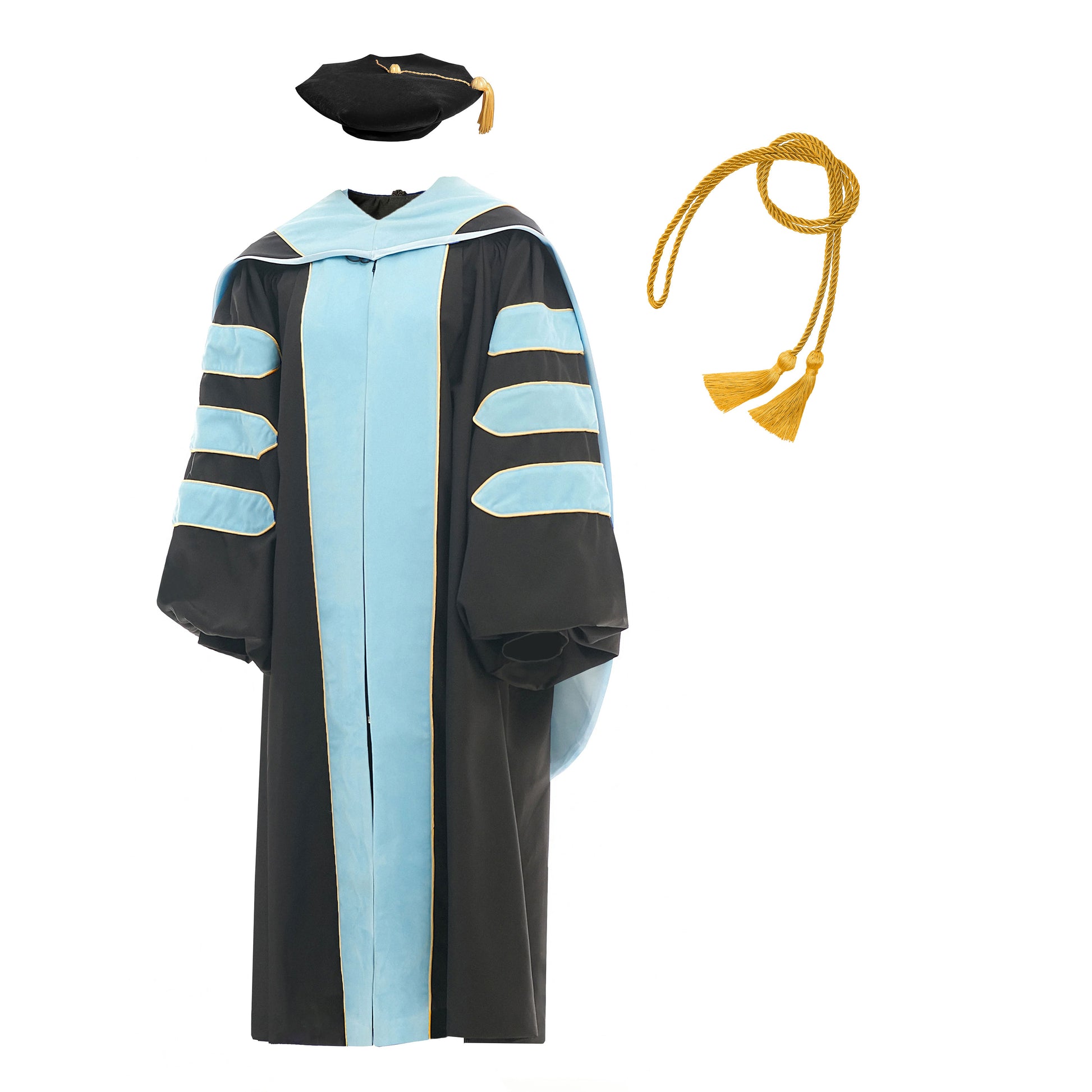 Deluxe Doctoral Graduation Gown/Doctoral Hood/ Doctoral Tam /Honor Cord Package-CA graduation