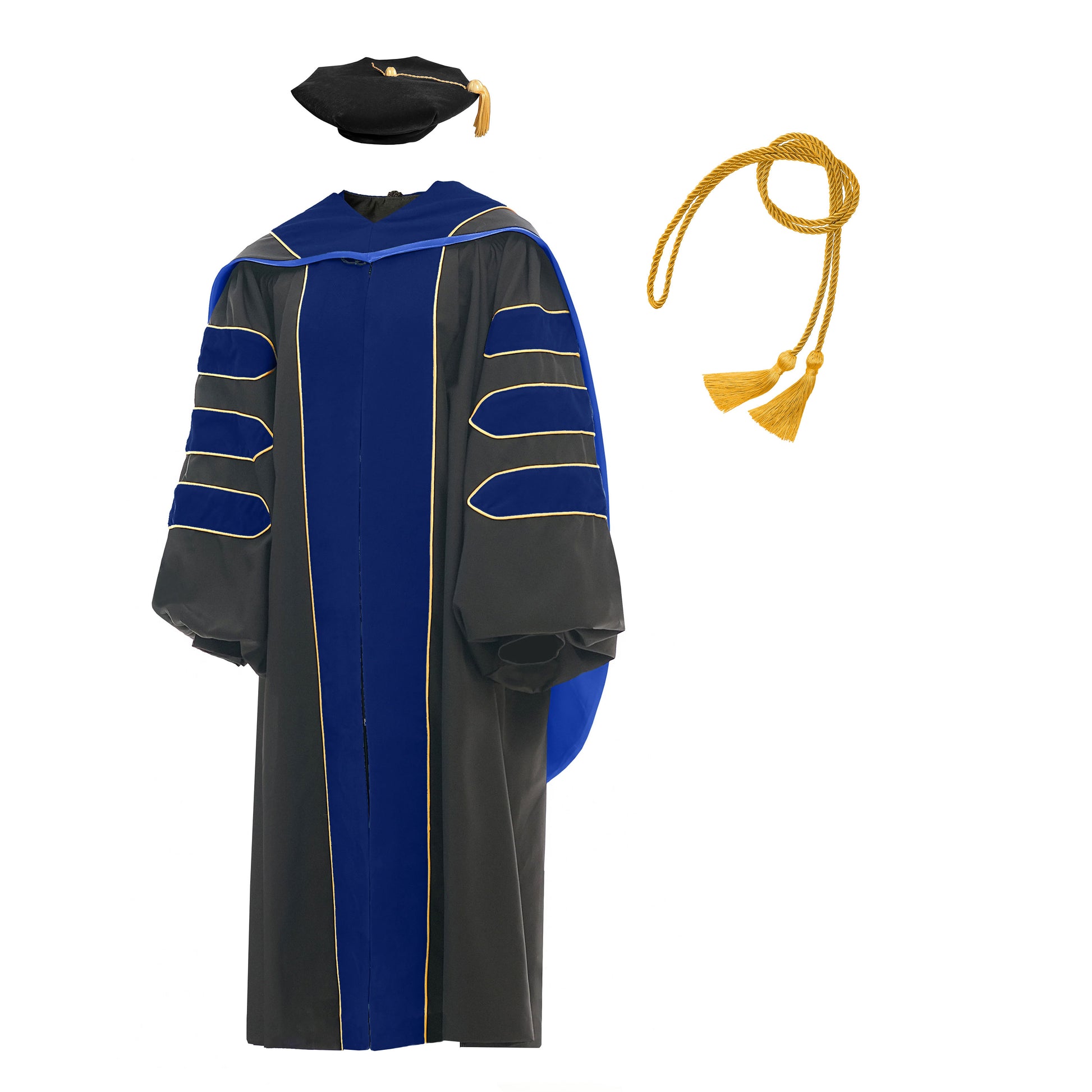 Deluxe Doctoral Graduation Gown/Doctoral Hood/ Doctoral Tam /Honor Cord Package-CA graduation