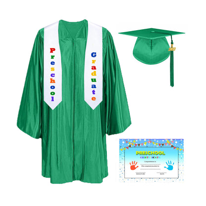 Shiny Kindergarten Graduation Cap, Gown, Stole & Diploma Package-CA graduation