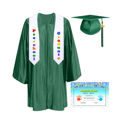 Shiny Kindergarten Graduation Cap, Gown, Stole & Diploma Package-CA graduation