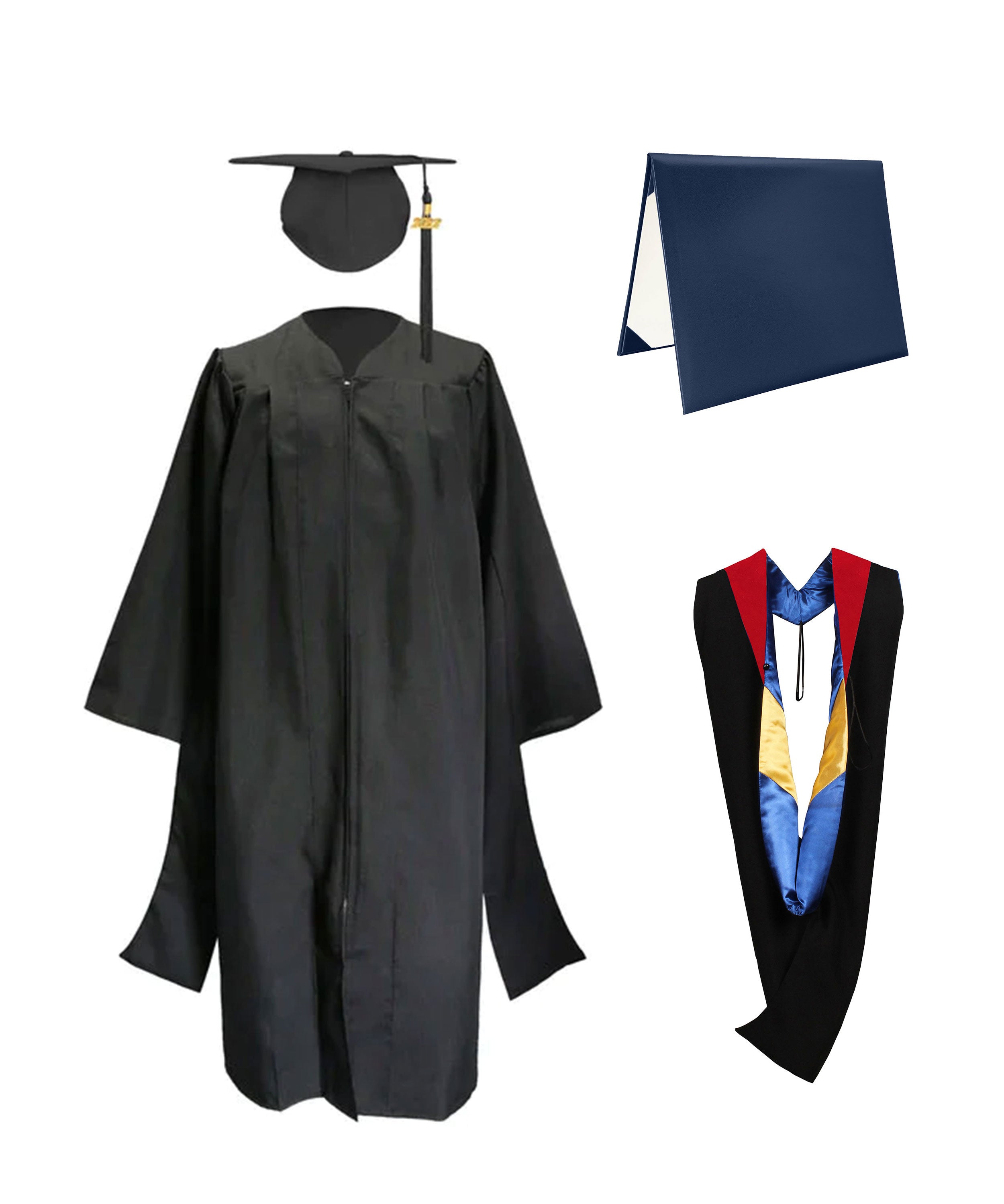 Classic Master Graduation Gown, Colorful Hood & Diploma | University ...