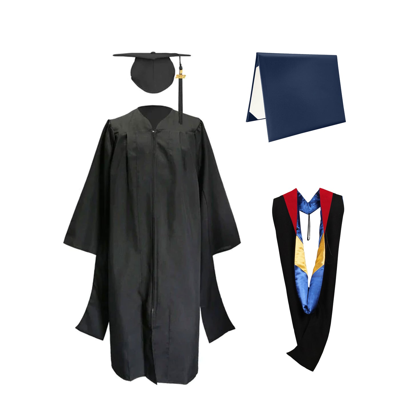 Classic Master Graduation Gown & Hood in Various Color & Diploma Package | university regalia-CA graduation