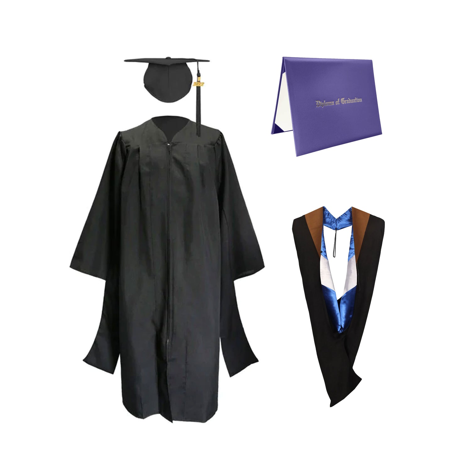 Classic Master Graduation Gown & Hood in Various Color & Diploma Package | university regalia-CA graduation