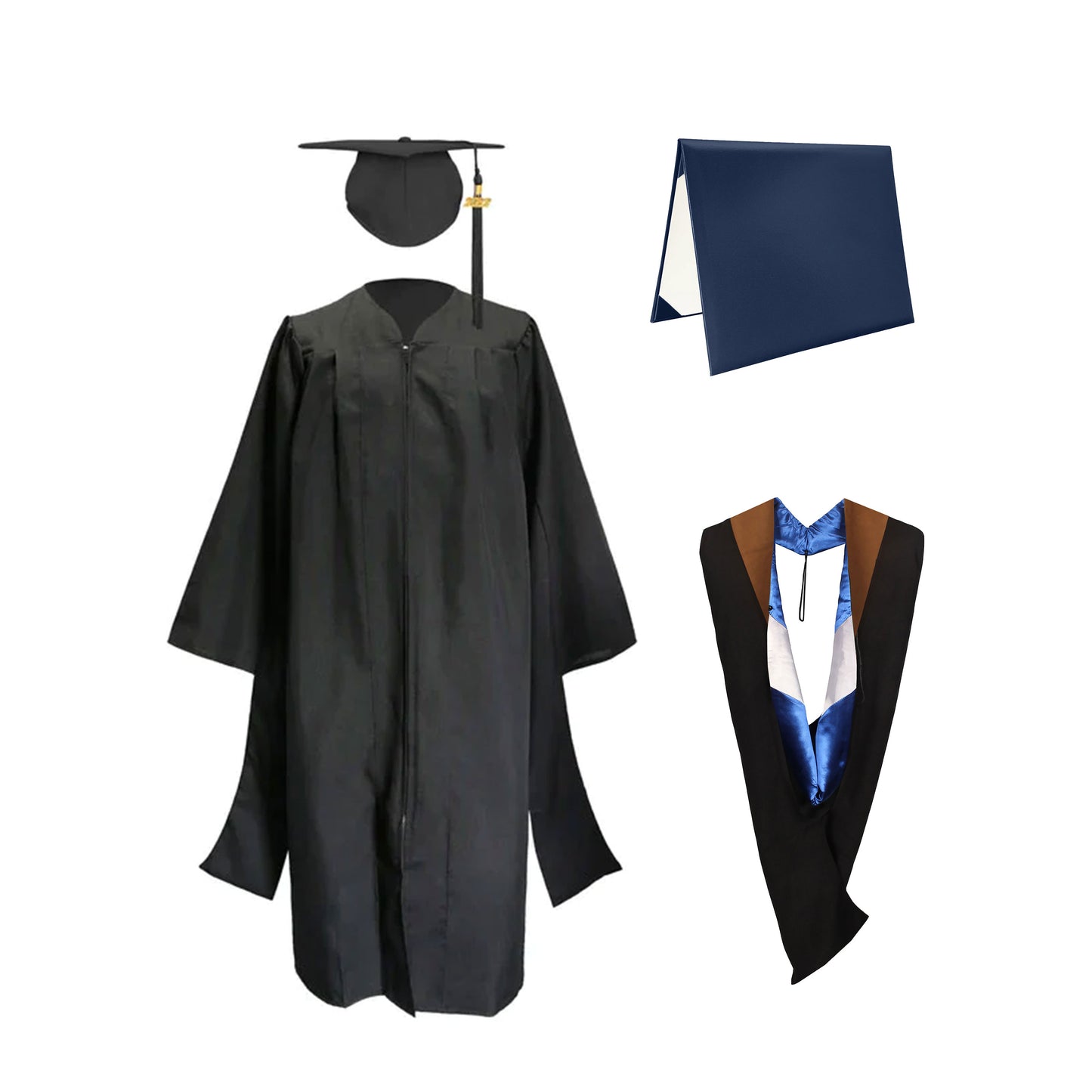 Classic Master Graduation Gown & Hood in Various Color & Diploma Package | university regalia-CA graduation