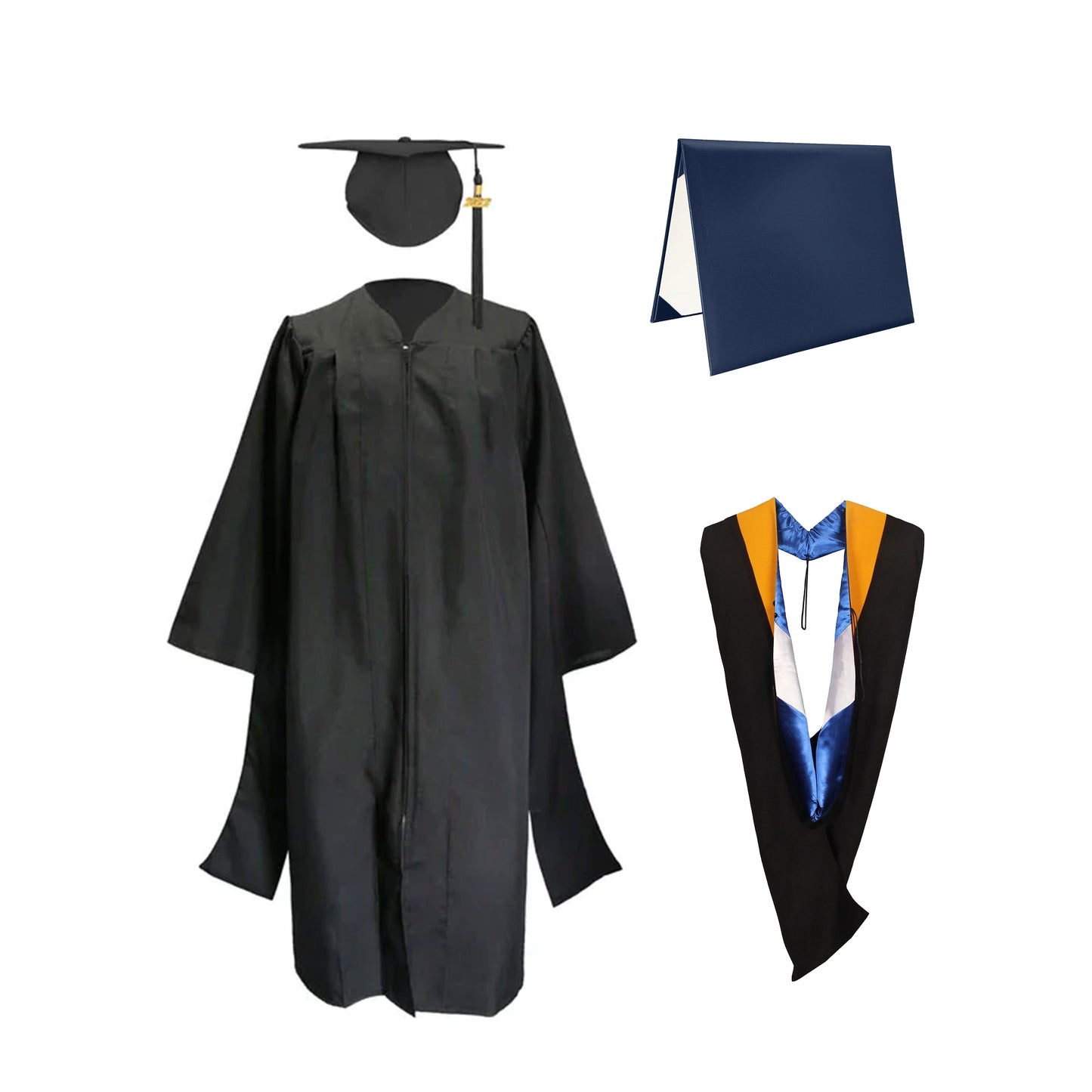 Classic Master Graduation Gown & Hood in Various Color & Diploma Package | university regalia-CA graduation