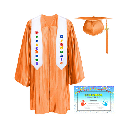 Shiny Kindergarten Graduation Cap, Gown, Stole & Diploma Package-CA graduation