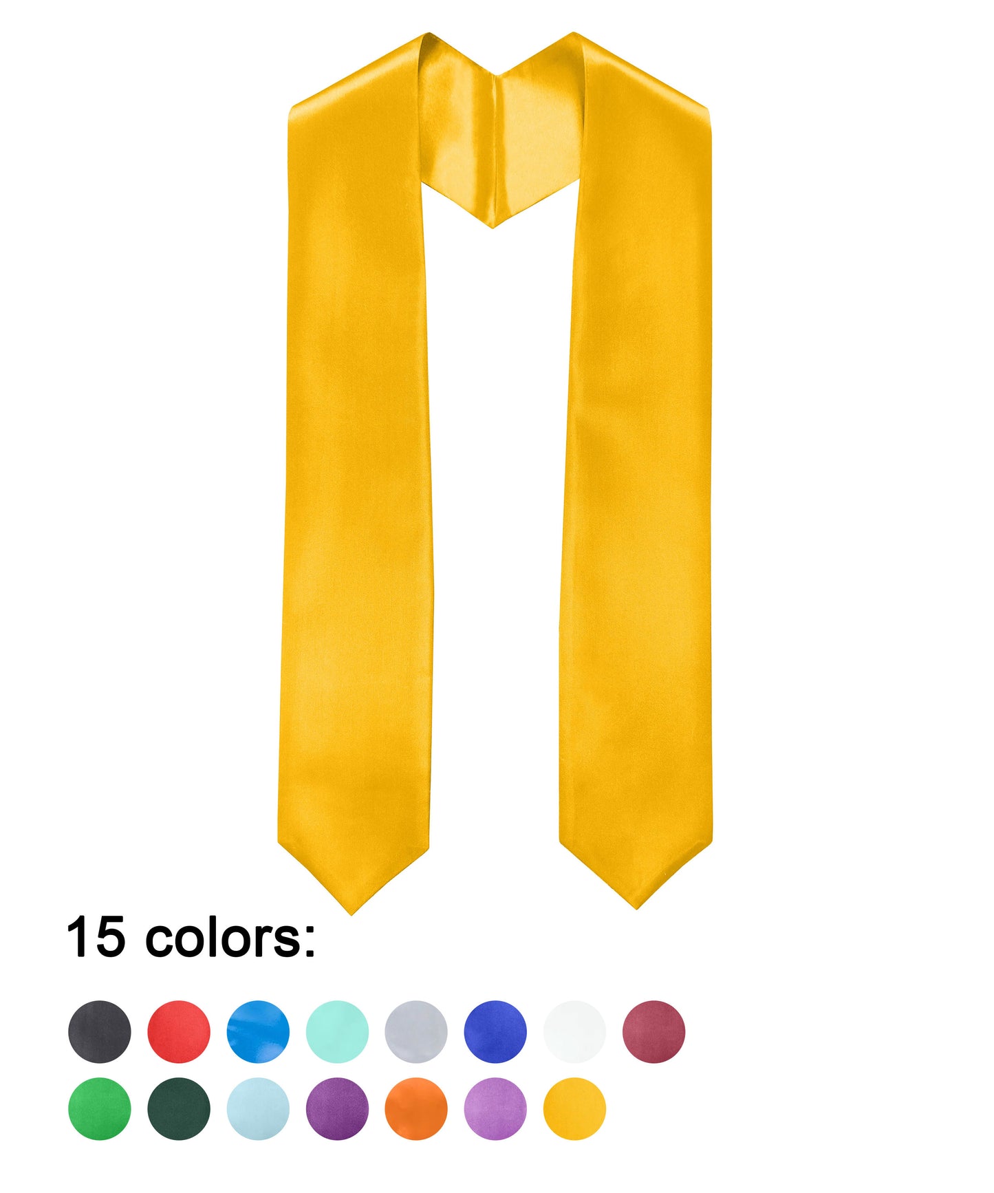 Adult Plain Graduation Stole 60” Unisex in Various Colors-CA graduation