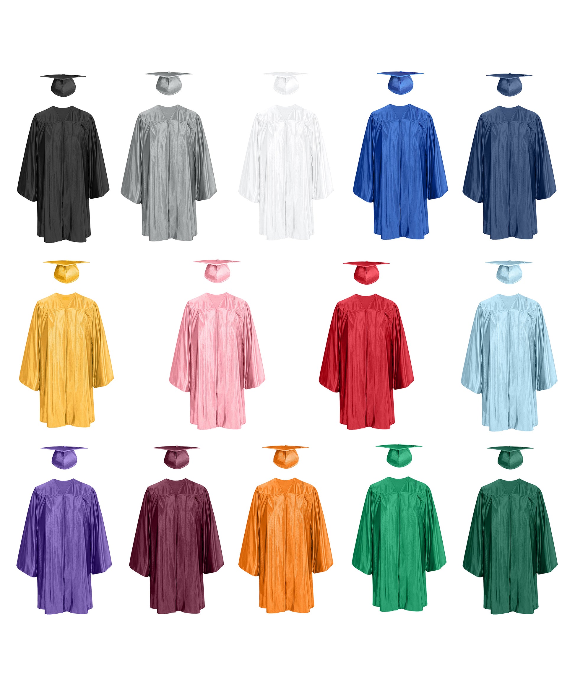 Plain Graduation Stole 50" Length Shiny Kindergarten Graduation Cap, Gown, Stole & Diploma Package-CA graduation