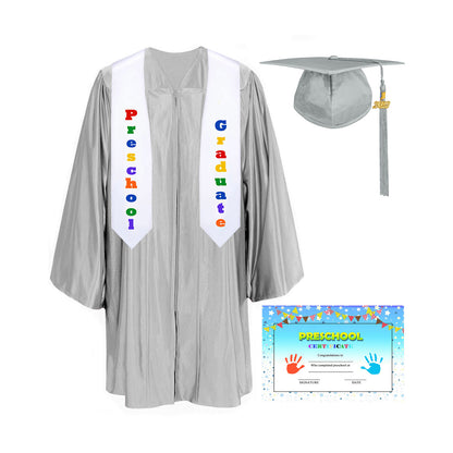 Shiny Kindergarten Graduation Cap, Gown, Stole & Diploma Package-CA graduation